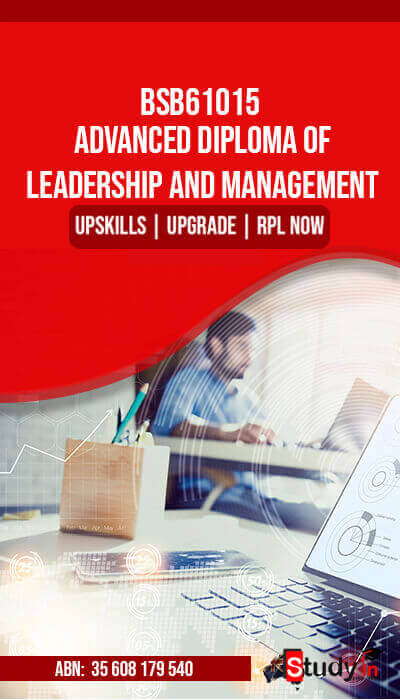 BSB61015 Advanced Diploma of Leadership and ManagementOnline Qualification Certificate in Geelong Australia - Study in Pty Ltd provide RPL Business Administration Online Qualification Courses in AU
